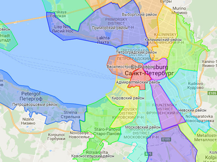 Карта элитных локаций Петербурга